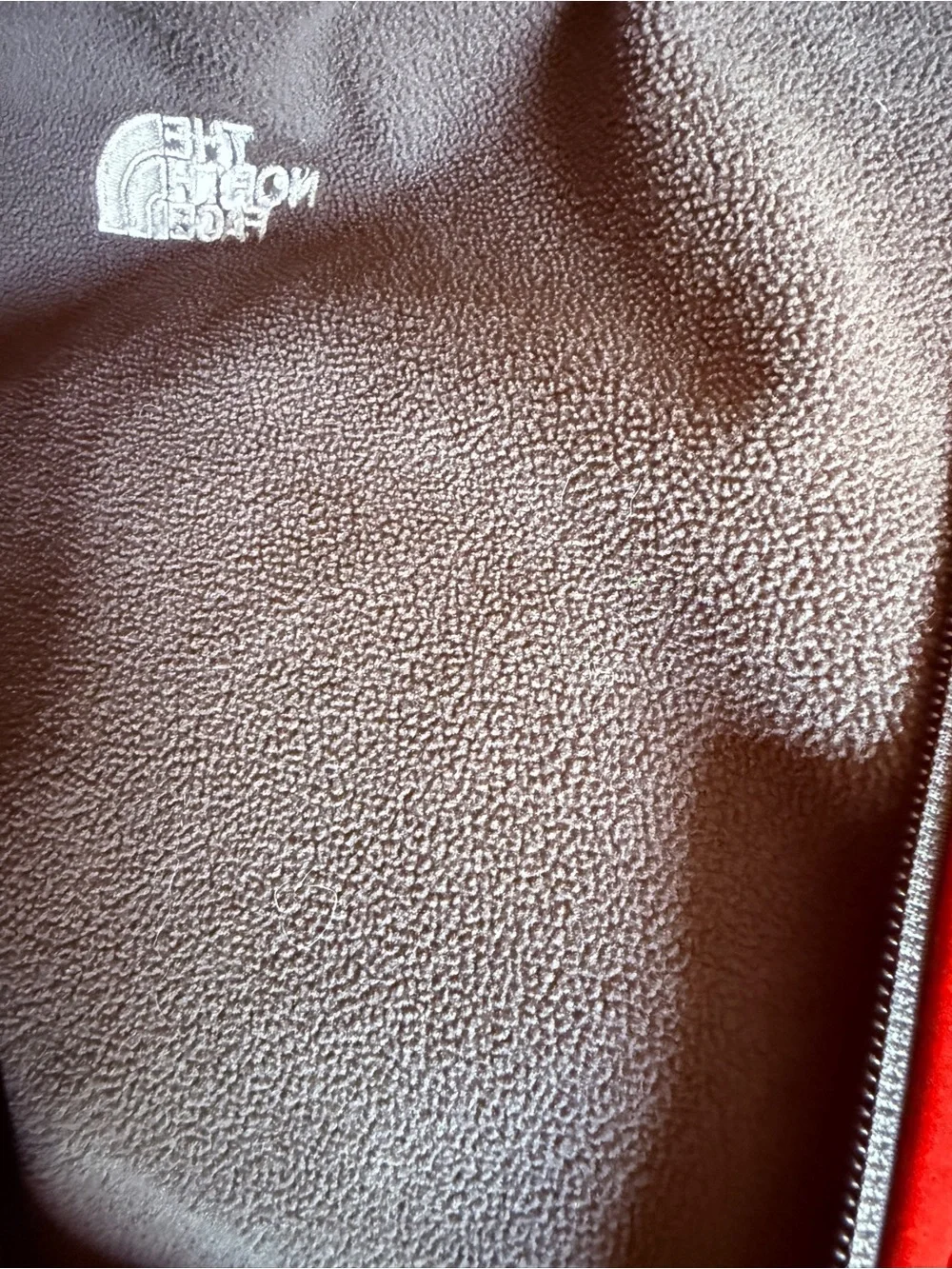 The North Face Red Fleece Jacket with Black Trim
